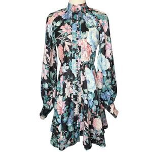 Zimmermann Verity Rouleau Short Linen Floral Dress, size 0 / US 4